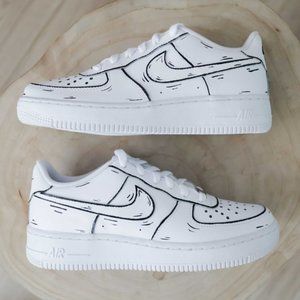 Nike Air Force 1 Cartoon / Pop Art CUSTOMS - B & W